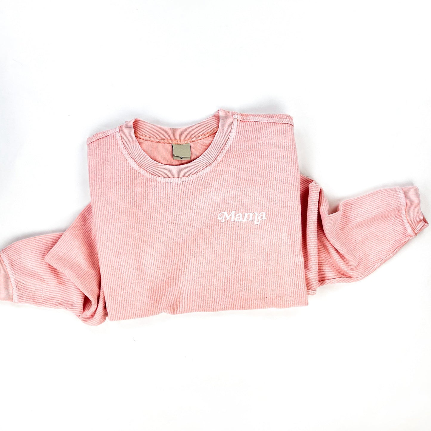 Blush Corded Sweatshirt - Embroidered - Mama - (Italic)